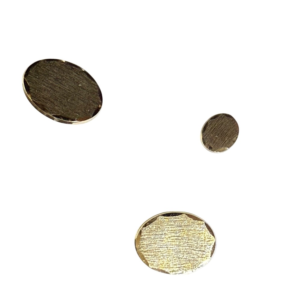 Vintage Gold Tone Cufflinks and Tie Tack Set Textured Design Elegant